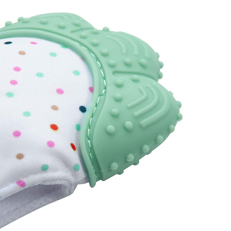 PandaEar Soothing Teething Mitten 2 Pack Pain Relief Protection Glove Stimulating Teether 012 Months Blue Green - Image 4