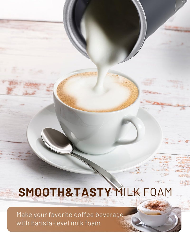 SIMPLETASTE Milk Frother, 4-in-1 Electric Milk Steamer with LED Touch Screen, Automatic Warm and Cold Foam Maker and Milk Warmer for Latte, Cappuccinos, Macchiato - Image 4