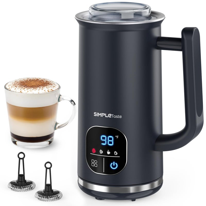 SIMPLETASTE Milk Frother, 4-in-1 Electric Milk Steamer with LED Touch Screen, Automatic Warm and Cold Foam Maker and Milk Warmer for Latte, Cappuccinos, Macchiato - Image 1