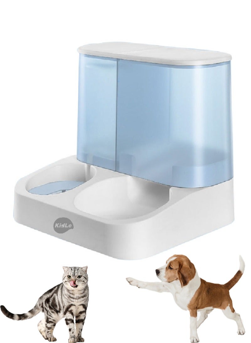 كيدل وحدة تغذية مياه الشرب الأوتوماتيكية للحيوانات الأليفة بسعة 2.8 لتر مع وعاء تخزين حبوب شفاف مدمج - Image 1
