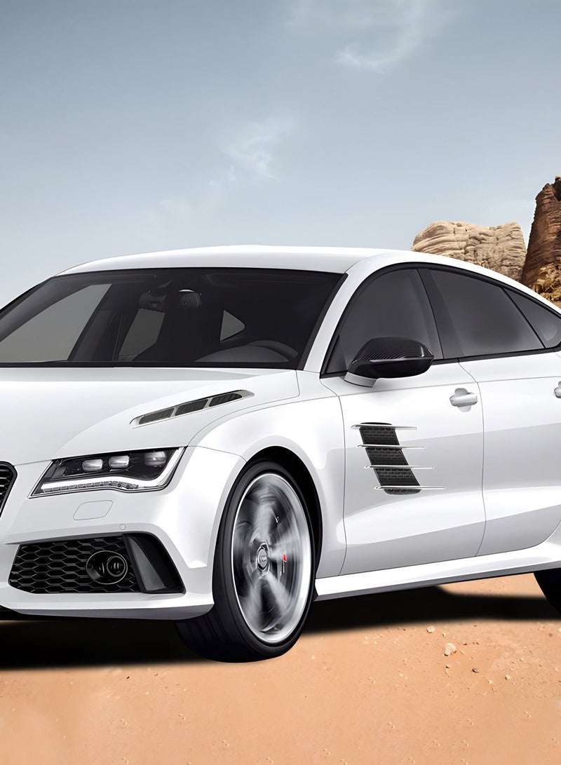 GROIC 4PCS Universal Hood Vent Air Flow Intake Chrome Grille Side Scoop Cover Car Exterior Door Decorative Trim Sticker,Shark Gill Sticker,Car Decoration - Image 5