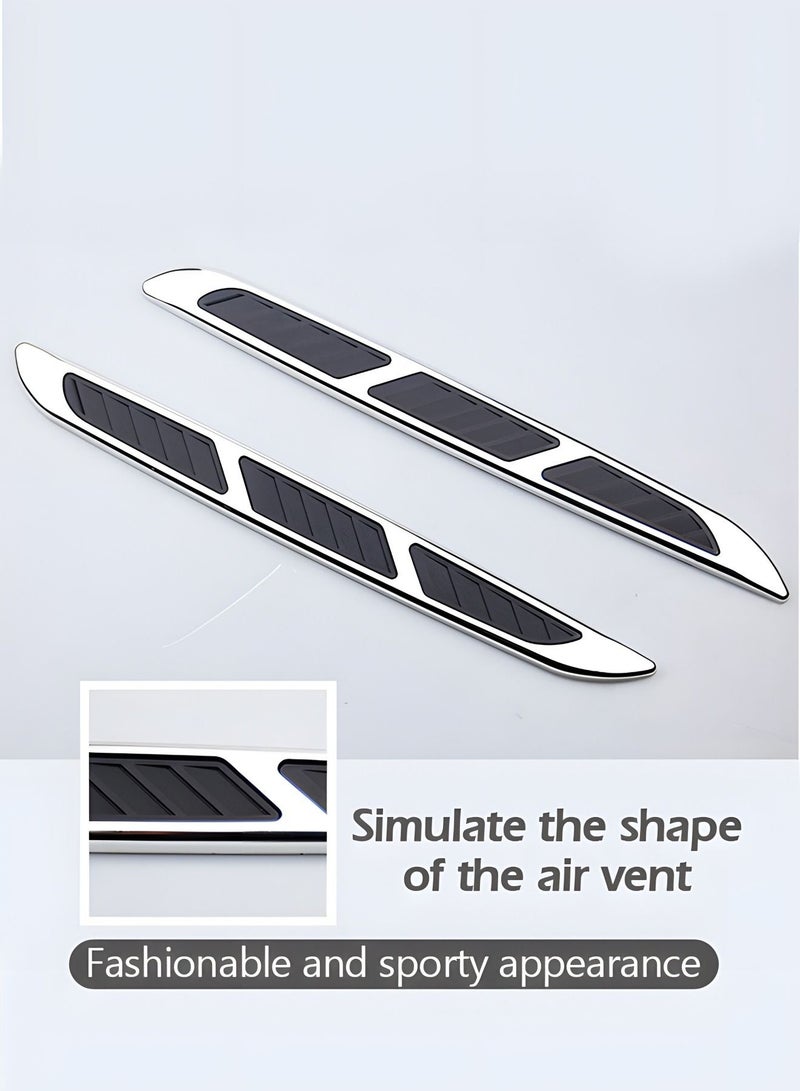 GROIC 4PCS Universal Hood Vent Air Flow Intake Chrome Grille Side Scoop Cover Car Exterior Door Decorative Trim Sticker,Shark Gill Sticker,Car Decoration - Image 4