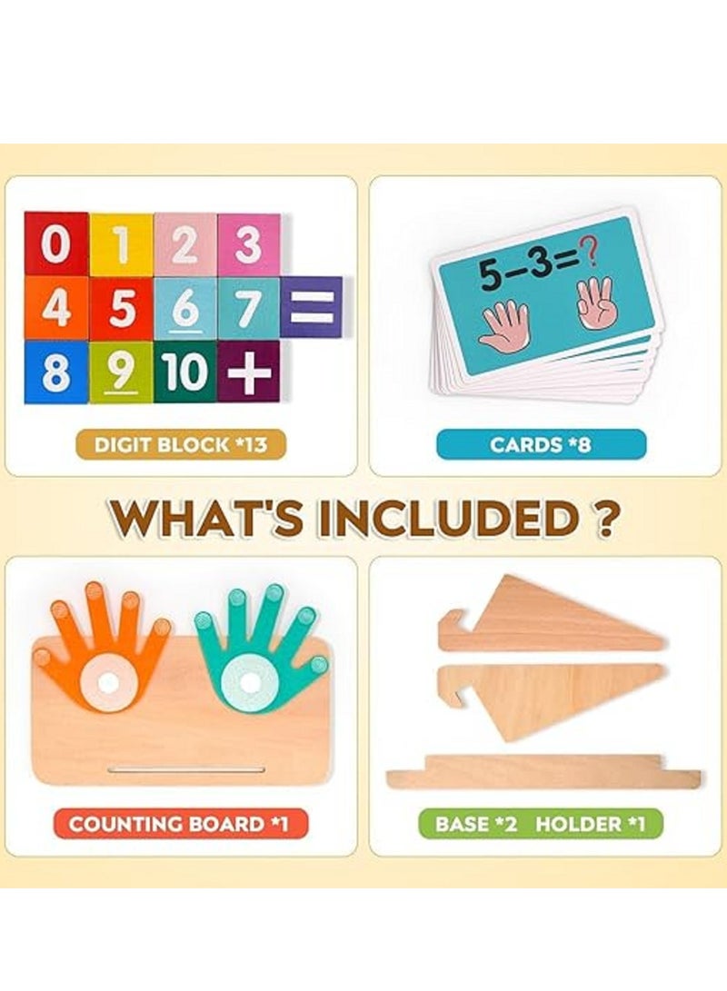 Finger Counting Math Toys Wooden Math Board Learning Toys Educational Math manipulatives Number Counting Blocks - Image 5