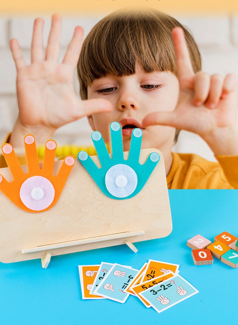 Finger Counting Math Toys Wooden Math Board Learning Toys Educational Math manipulatives Number Counting Blocks - Image 1