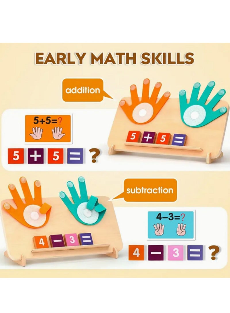 Finger Counting Math Toys Wooden Math Board Learning Toys Educational Math manipulatives Number Counting Blocks - Image 3