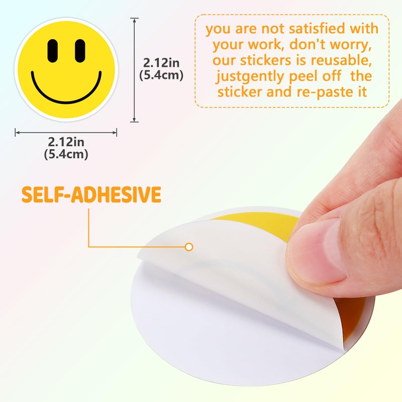 Wercokt 50PCS Smiling Stickers, Cute Water Bottle Stickers for Kids, for Teaching Rewards, Notebooks, Stationery, Luggage, Cartoon PVC Happy Stickers - Image 4