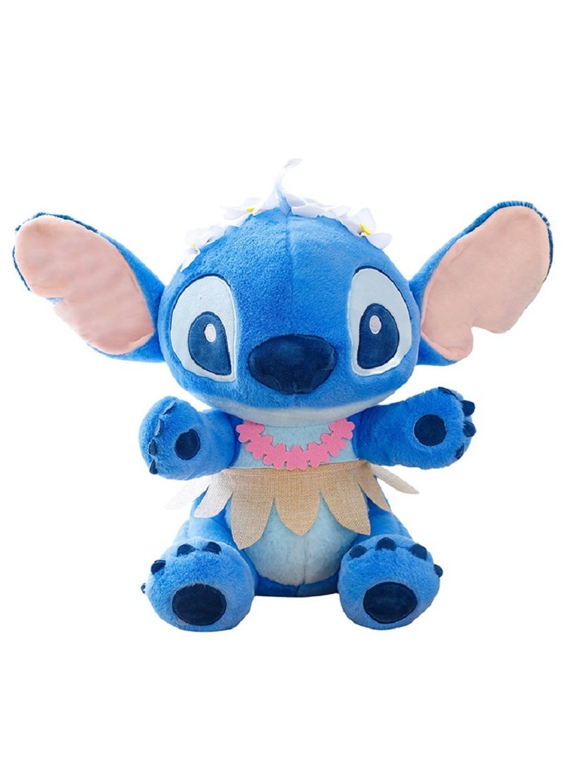 HALAMODO Stitch Summer Hula Plush Toy, Large Figure, Birthday Gift for Boys and Girls, All-Scene Decor for Desk, Bedroom & Living Room , Great Office Stress Relief Doll, Blue, 30cm - Image 1