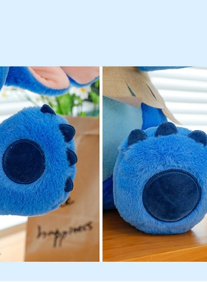 HALAMODO Stitch Summer Hula Plush Toy, Large Figure, Birthday Gift for Boys and Girls, All-Scene Decor for Desk, Bedroom & Living Room , Great Office Stress Relief Doll, Blue, 30cm - Image 4