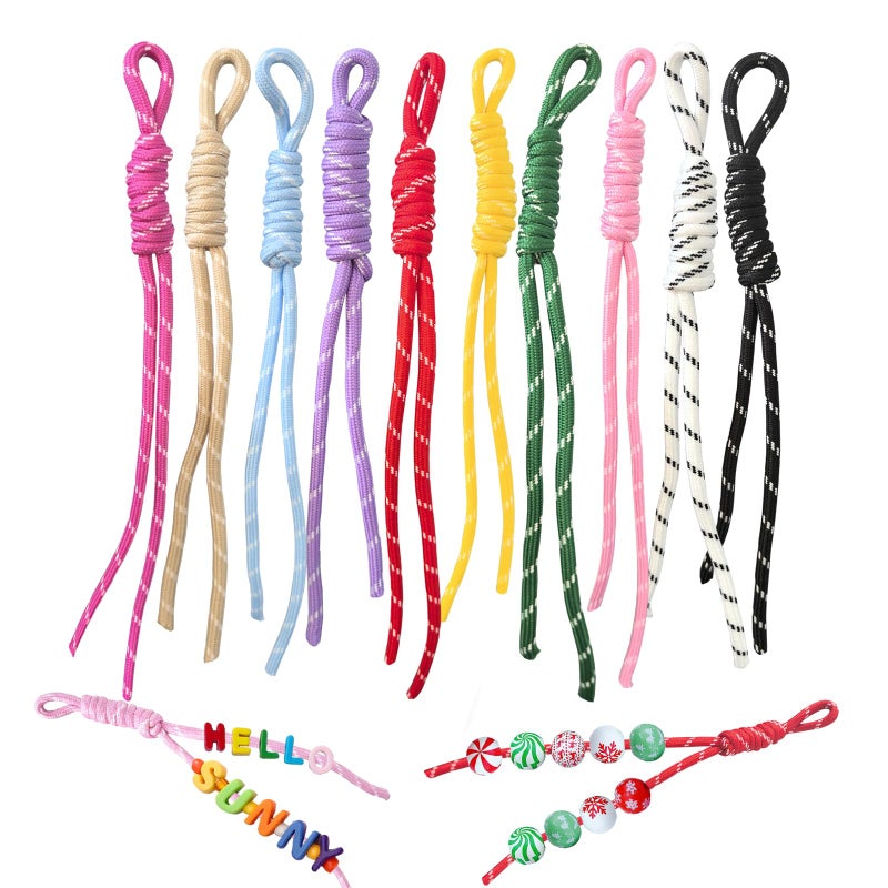 LAIFOOSHEN 10PCS Paracord Keychain,Colorful Bag Charms Paracord Rope Keychain Bag Charm,Braided Cord Rope Bag Charm or Purse Handmade Rope Key Chain Backpack Handbag Decoration Accessories - Image 1