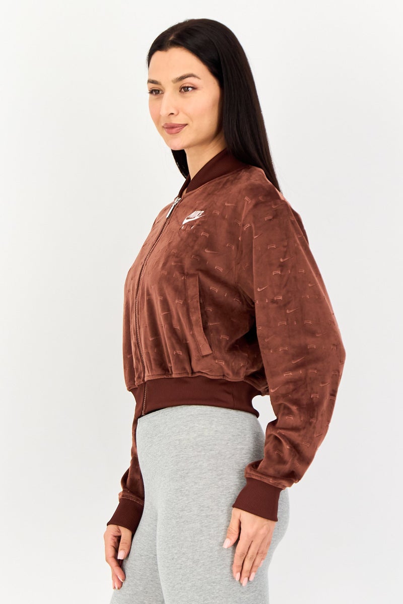 Nike Air Women Loose Fit Long Sleeve Training Jacket, Brown - Image 3