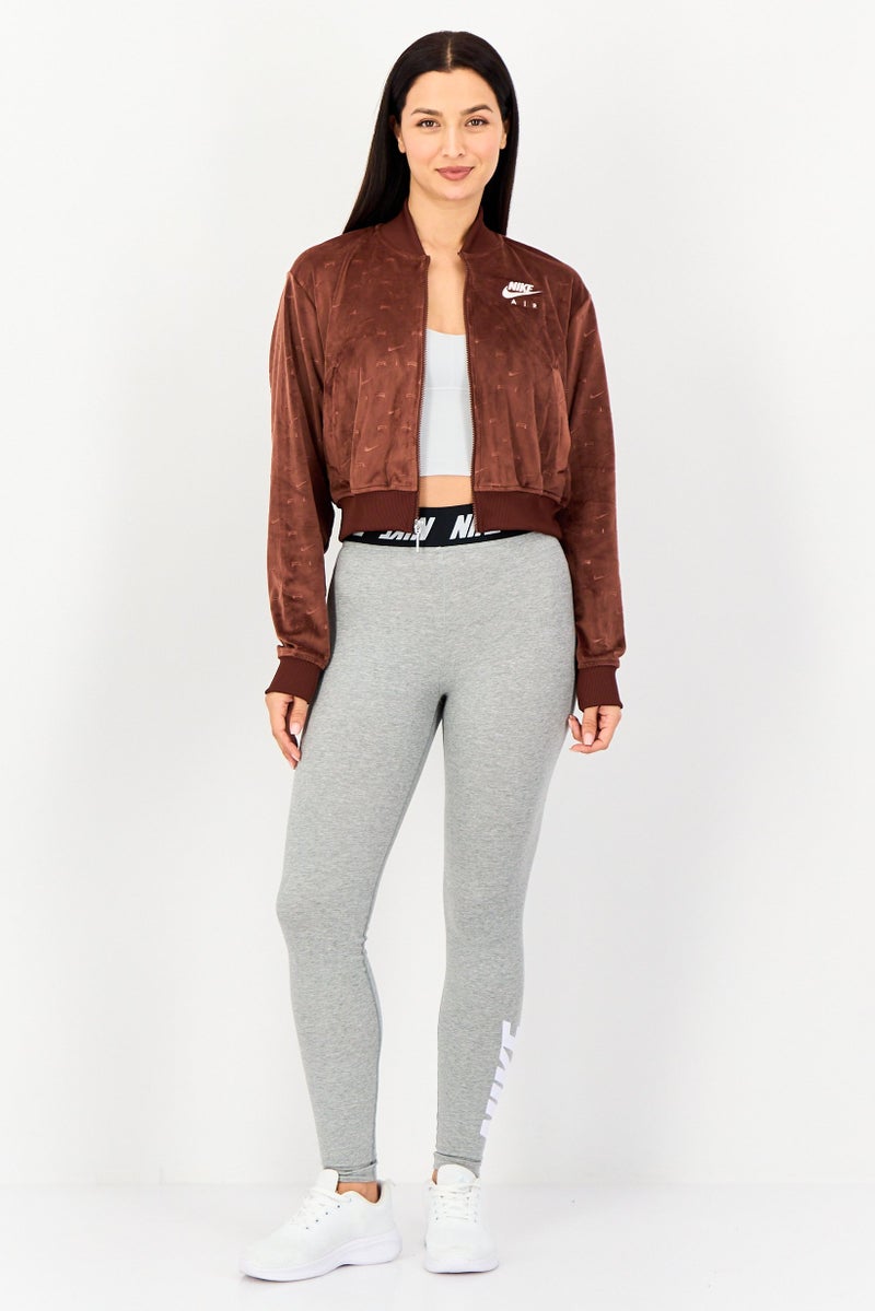 Nike Air Women Loose Fit Long Sleeve Training Jacket, Brown - Image 4