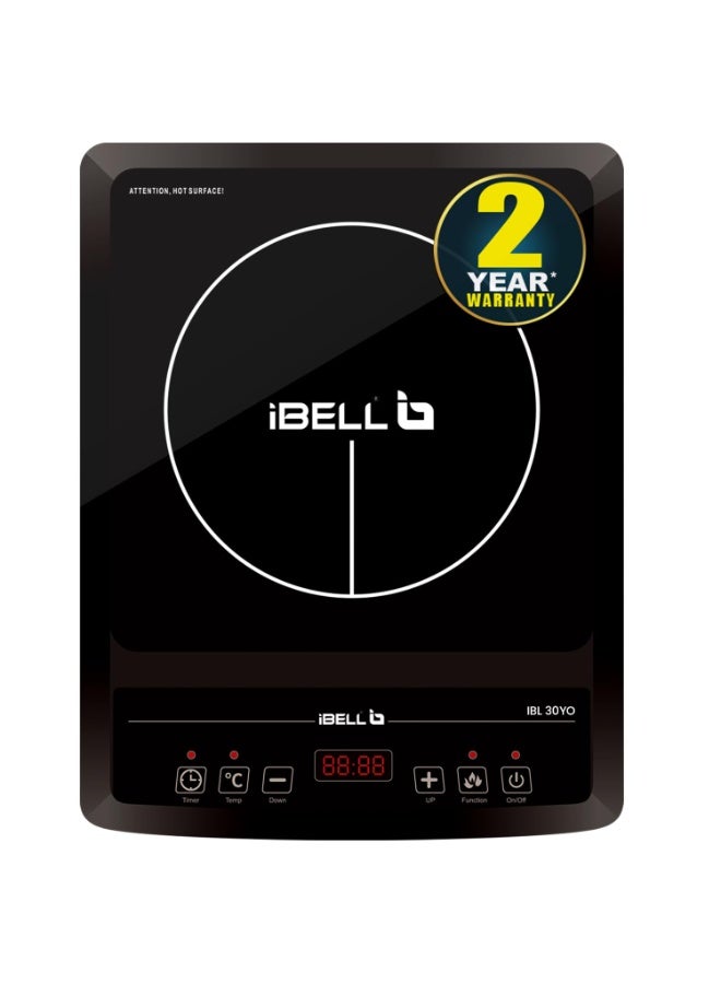 IBELL 30YO 2000W Induction Cooktop with Auto Shut Off & Overheat Protection, 2-Year Warranty (Black)