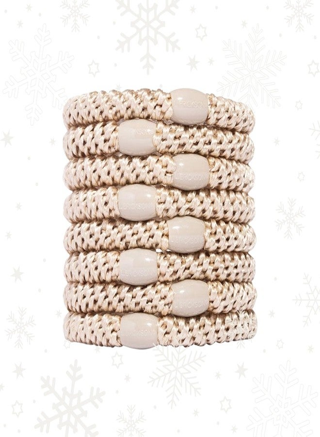 إل.إريكسون ربطات شعر إل. إريكسون - بيج جملي - عبوة من 8 ربطات شعر - ربطات شعر بدون تلف، لون بني فاتح وأبيض، إكسسوارات وربطات شعر للنساء - Image 1