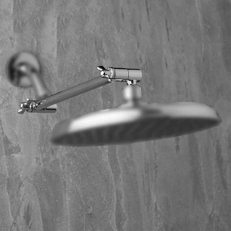 Shower Arm Extension with Lock Joints 11 Inch Adjustable Height Angle Shower Arm Polished Chrome Brass Shower Head Extension Arm for Handheld Showerhead Rainfall Shower Head - Image 2