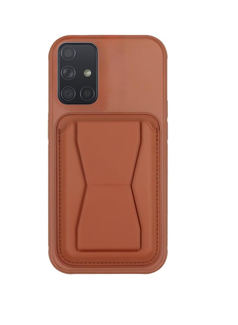 Leather Case Compatible for SAMSUNG S20 PLUS Shockproof Leather Back Card Storage & case built-in Stand PU leather for a stylish look, comfortable grip (Brown)