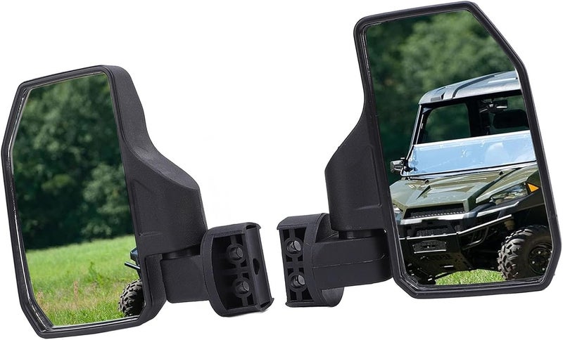 Processed natural substance Tbest UTV Side Rear View Mirror Foldable Adjustable Shatterproof Tempered Glass for XP Turbo Pro 900 Maverick Commander Storage & transit friendly - Image 2