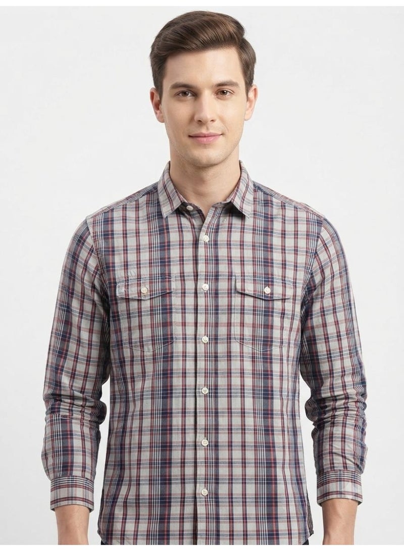 Bluestar Men's Plaid Full Sleeve Button-Front Shirt with Dual Chest Pockets - Image 1