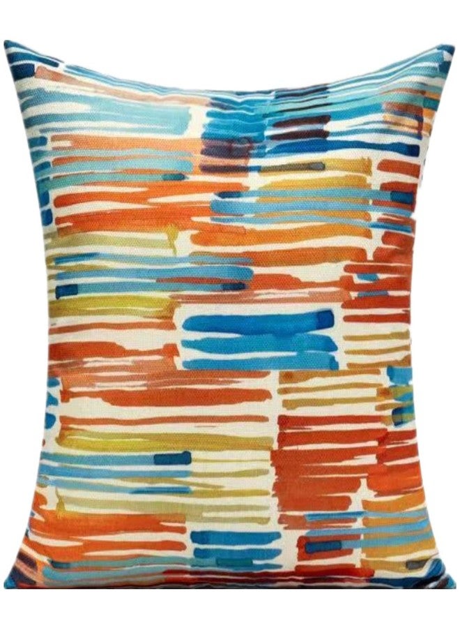 WOKANI Outdoor Throw Pillow Covers 18X18 Set of 4 Summer Orange Rust Colorful Multicolor Decorative Cushion Cases Abstract Mid Century Modern Decor Home Decorations for Couch Patio Furniture Bench Sofa Porch - Image 3
