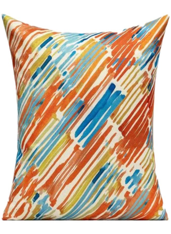 WOKANI Outdoor Throw Pillow Covers 18X18 Set of 4 Summer Orange Rust Colorful Multicolor Decorative Cushion Cases Abstract Mid Century Modern Decor Home Decorations for Couch Patio Furniture Bench Sofa Porch - Image 4
