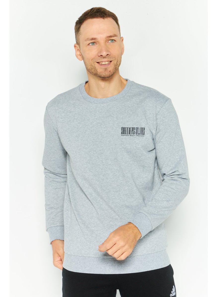 SKECHERS Men Sportswear Fit Long Sleeve Training Sweatshirt, Grey  - Image 1