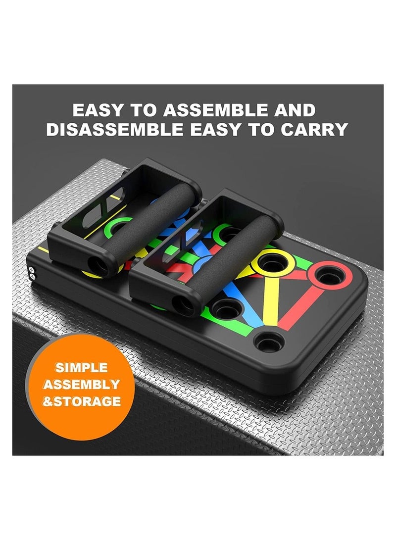 دي إم جي تك دفع شكا من المجلس ، متعددة الوظائف 14 في 1 موقف المعرضة  الدعم ، للطي الكلمة دفع شكا من التعامل مع تعزيز الذراع ، النواة والظهر ، المحمولة معدات تدريب القوة في صالة الألعاب الرياضية المنزلية ، ومن - Image 4