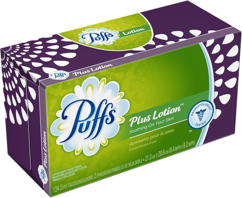 Puffs Plus Lotion Facial Tissues124 Tissues Per Box Pack of 24 Old Version