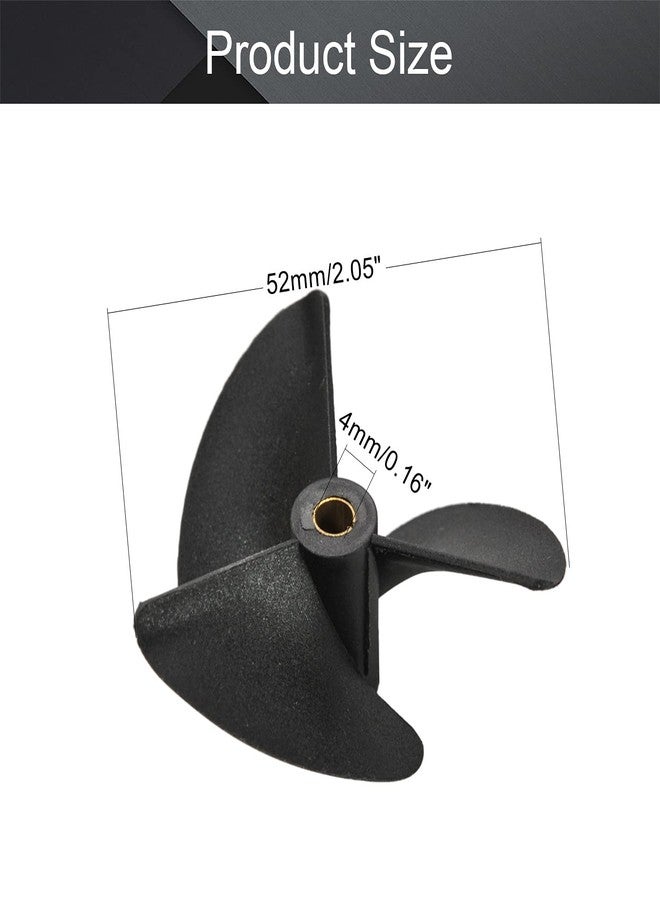 Fielect 1Pc 3 Blades CCW Propeller for Ship Model Rc Boat Propeller Model Black Plastic Paddle 52mm Diameter 4mm Hole Dia - Image 2