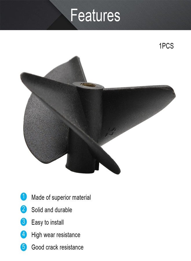 Fielect 1Pc 3 Blades CCW Propeller for Ship Model Rc Boat Propeller Model Black Plastic Paddle 52mm Diameter 4mm Hole Dia - Image 3