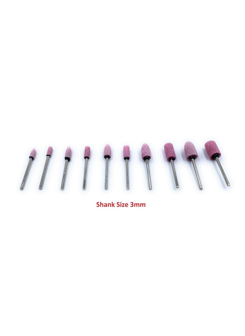 Aone Aone Abrasive Mounted Stone Bur 3mm Set of 100pcs for Grinding Polishing Carving Sanding in Metal Wax Plastic Ceramic Clay etc for Dental Jewellery Making Model Making Hobby Crafts DIY  - Image 2