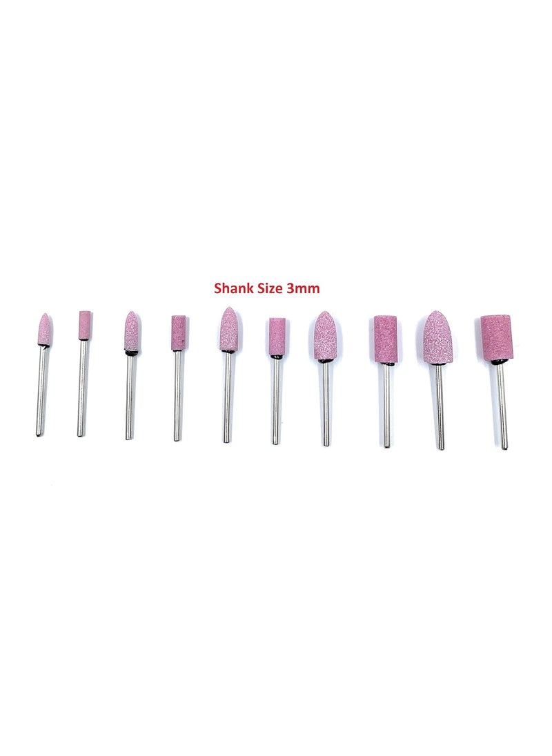 Aone Aone Abrasive Mounted Stone Bur 3mm Set of 100pcs for Grinding Polishing Carving Sanding in Metal Wax Plastic Ceramic Clay etc for Dental Jewellery Making Model Making Hobby Crafts DIY  - Image 3
