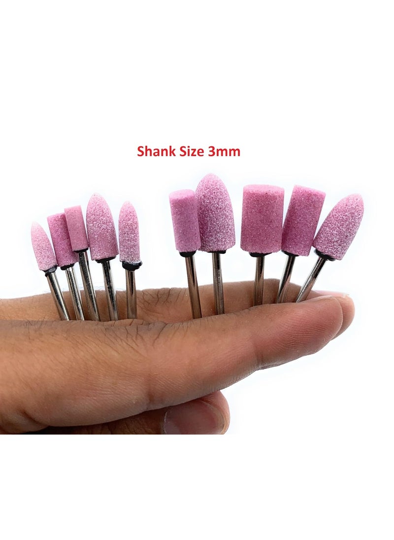 Aone Aone Abrasive Mounted Stone Bur 3mm Set of 100pcs for Grinding Polishing Carving Sanding in Metal Wax Plastic Ceramic Clay etc for Dental Jewellery Making Model Making Hobby Crafts DIY  - Image 4
