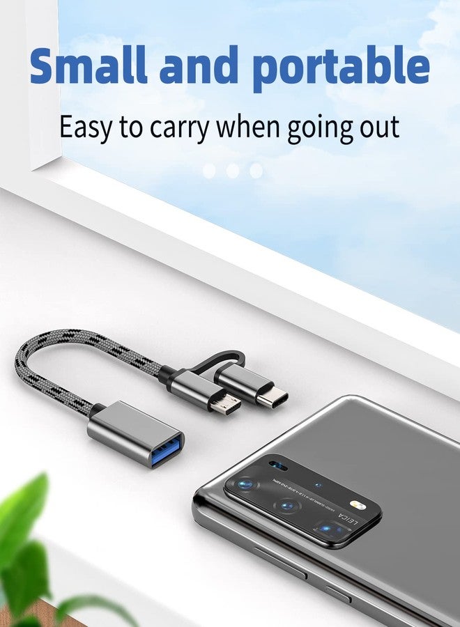 HOYULLI Micro USB+USB-C Male to USB A Female Adapter(2in1) Mouse Camera Card Reader Keyboard Android Thunderbolt Converter OTG Adaptador Compatible for Samsung MacBook for Apple for iPhone15 Pro Max for iPad - Image 2