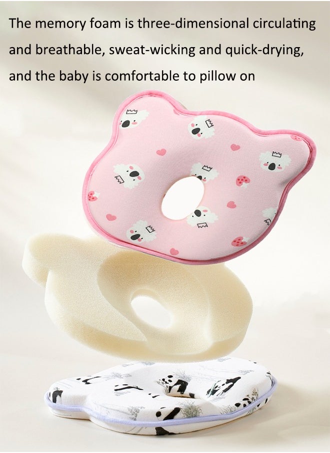 Aissiora Baby neck support pillow Baby's head shaping pillow Memory foam pillow core Prevention and correction of eccentricity Baby pillows Suitable for newborns  - Image 3