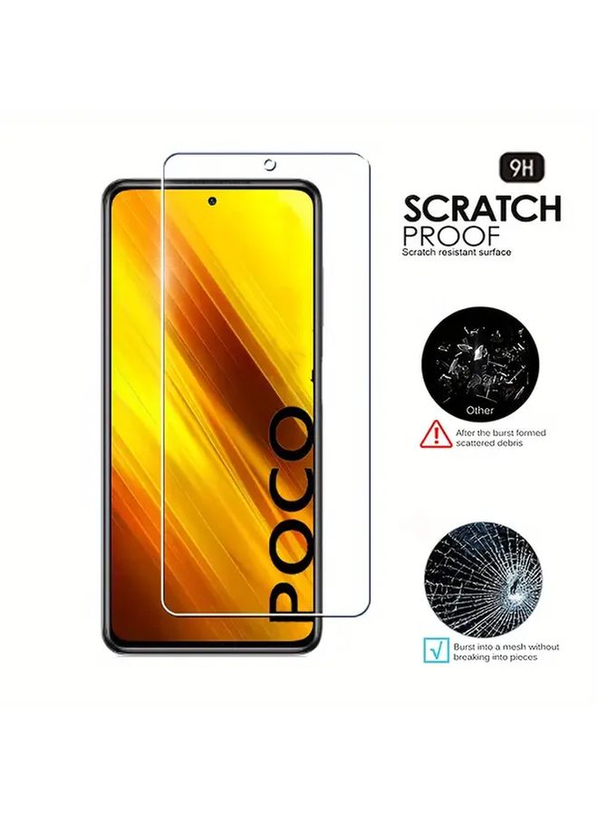 لحامي شاشة مكون من 3 طبقات متوافق مع POCO X3 Pro، فيلم حماية عدسة الكاميرا، وغطاء خلفي من ألياف الكربون - Image 3