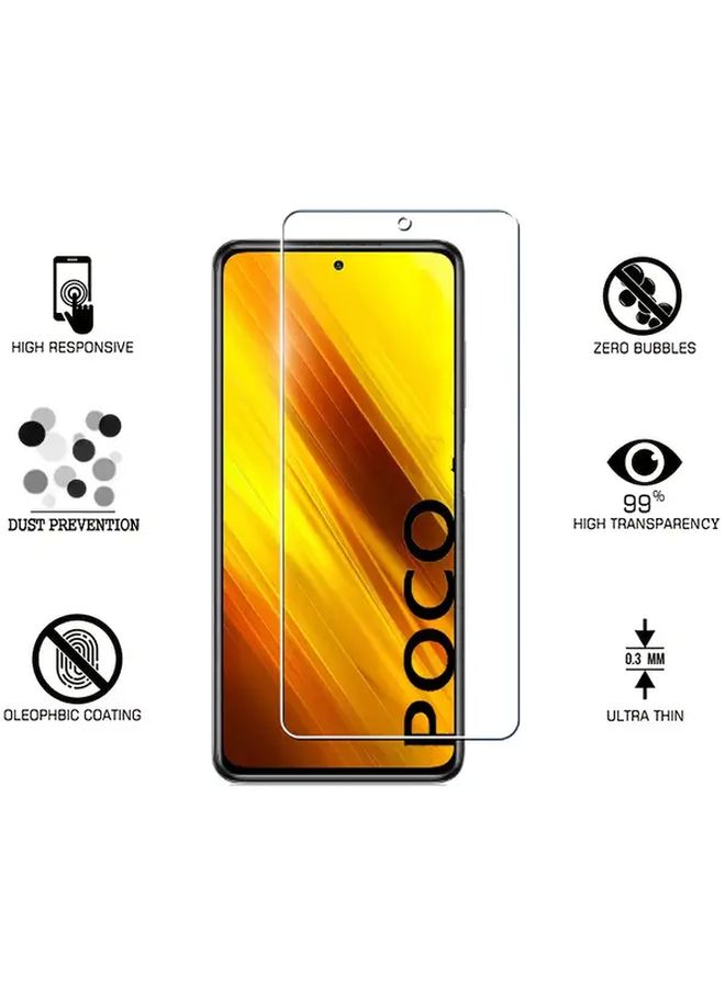لحامي شاشة مكون من 3 طبقات متوافق مع POCO X3 Pro، فيلم حماية عدسة الكاميرا، وغطاء خلفي من ألياف الكربون - Image 2