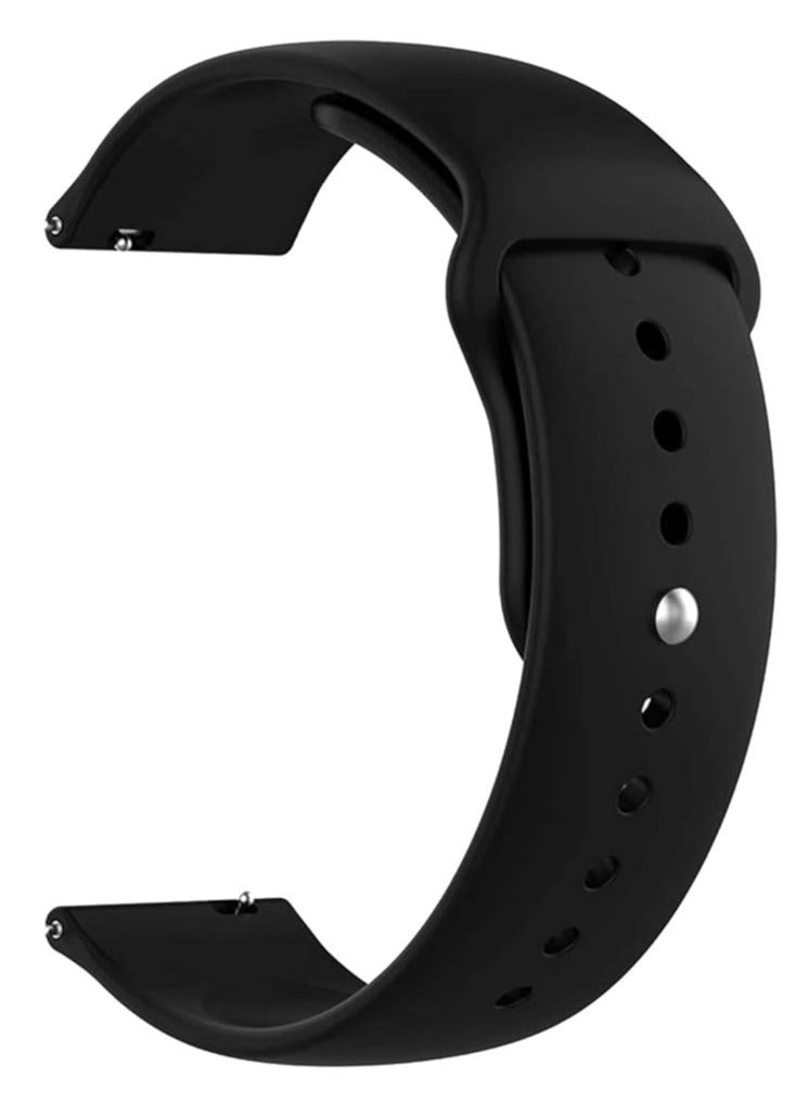 22mm Watch Band Strap with Rust Free Button Compatible with ColorFit Pro 4/Pro 4 Max/Ultra/Ultra 2, Amazfit GTR (47mm)/ GTR 2E, One Plus(46mm), Galaxy Watch 3 45mm, Realme S/S Pro (Black). - Image 1