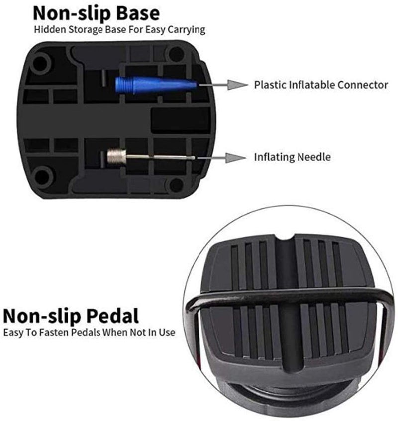 QUPET Bike Pump, Mini Bicycle Pump Portable Bike Floor Pump with Presta and Schrader Valves Aluminum Alloy Floor Bicycle Air Pump Compact Mini Bike Tire Pump, Extra Valve and Gas Needle for All Bike - Image 4