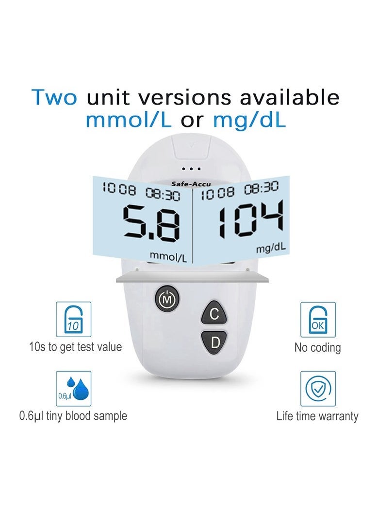 Generic - Blood Sugar Monitor Diabetes Testing Kit With 50 No Coding Test Strips 50 Lancets (unit: mmol/L) - Image 1