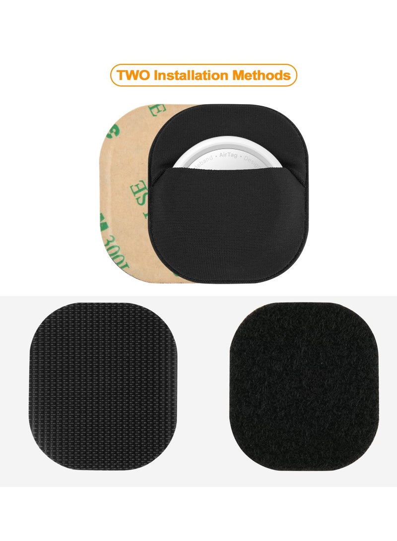 Excefore Airtag Holder Case Sticker Cover (2 Pack), Stick-On Mount Airtag Holder with Protective Sleeve, Compatible with Apple Airtags, Ideal for TV Remote, Luggage, Bike, Car, Laptop, and More, Black - Image 4