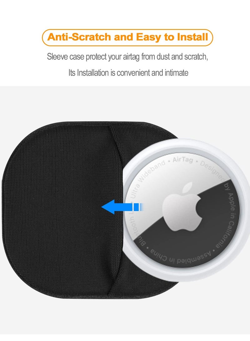 Excefore Airtag Holder Case Sticker Cover (2 Pack), Stick-On Mount Airtag Holder with Protective Sleeve, Compatible with Apple Airtags, Ideal for TV Remote, Luggage, Bike, Car, Laptop, and More, Black - Image 2