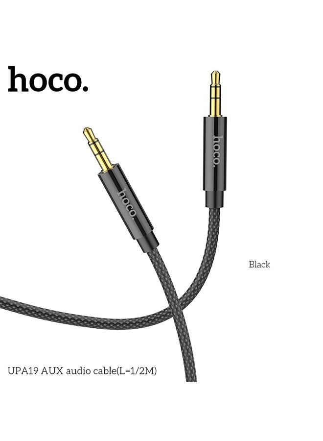 hoco. UPA19 3.5mm to 3.5mm AUX Audio Cable – 2M Long Premium Stereo Audio Cable for Car, Headphones, Speakers, and Phones – Hi-Fi Sound, Tangle-Free Design, Gold-Plated Connectors, Universal Compatibility  - Image 2