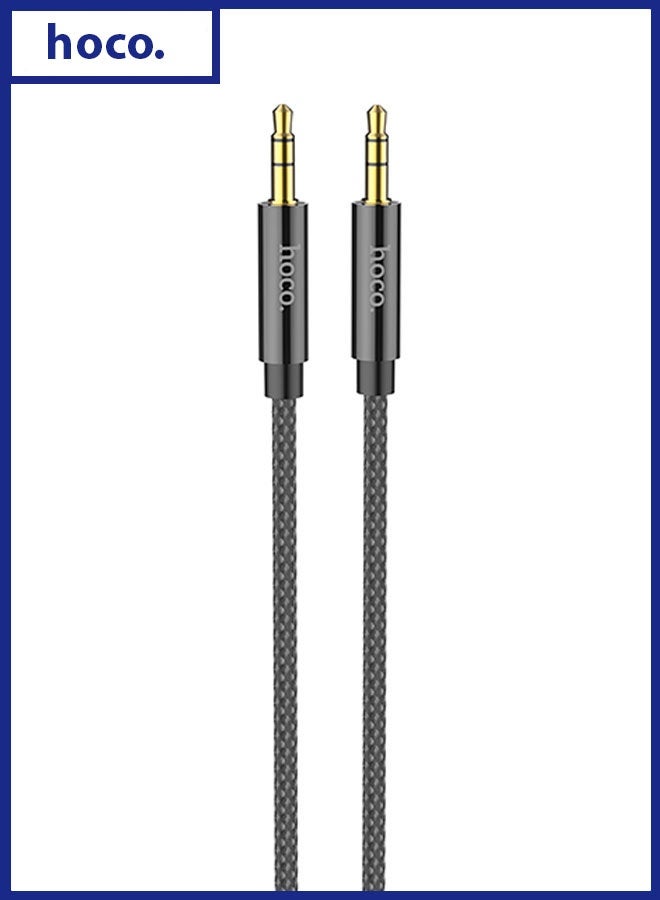 hoco. UPA19 3.5mm to 3.5mm AUX Audio Cable – 2M Long Premium Stereo Audio Cable for Car, Headphones, Speakers, and Phones – Hi-Fi Sound, Tangle-Free Design, Gold-Plated Connectors, Universal Compatibility  - Image 1