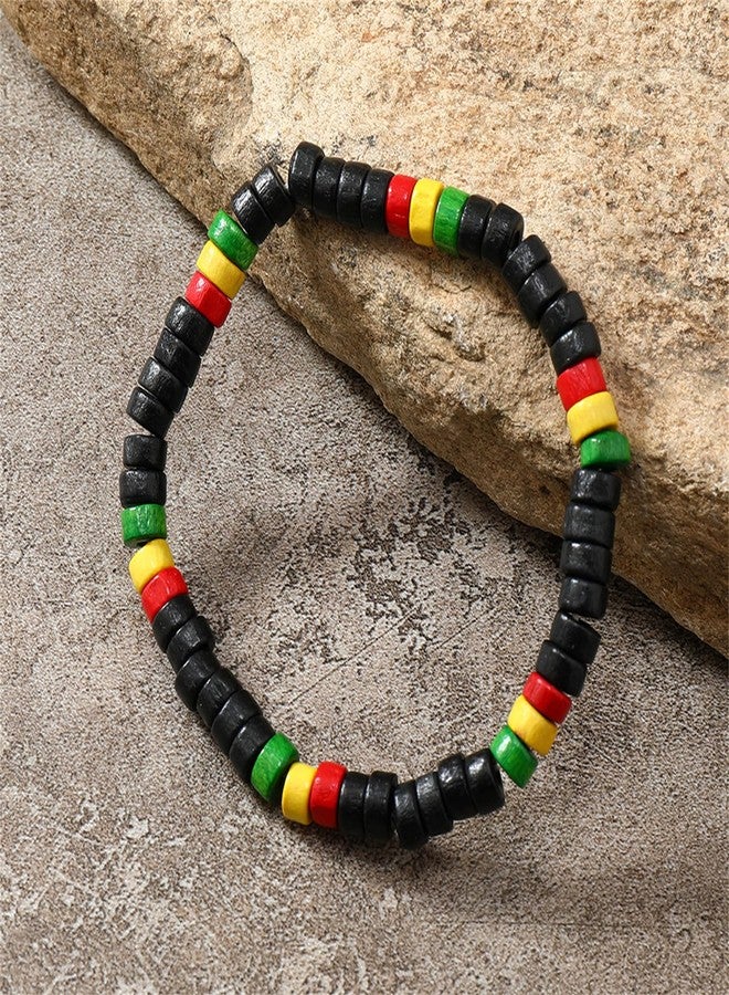 RLHRNDE Handmade Juneteenth African Beaded Necklace Bracelet Set for Women Men Ethic Juneteenth Freedom Day Black History Month Necklace Boho Jewelry (Black) - Image 5