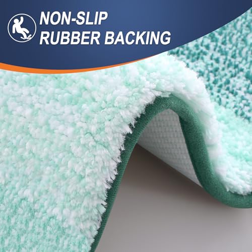 OLANLY Luxury Toilet Rugs U-Shaped 24x20, Extra Soft and Absorbent Microfiber Bathroom Rugs, Non-Slip Plush Shaggy Bath Mat, Machine Wash Dry, Contour Bathroom Mats for Toilet Base, Blackish Green - Image 5