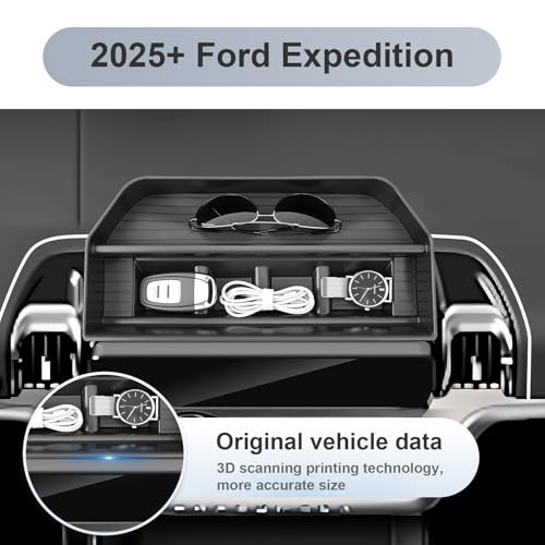 SKTU for 2025 2026 Ford Expedition Dashboard Organizer for 2025 2026 Ford Expedition Behind Screen Organizer 2025 2026 Expedition Dashboard Tray Ford Expedition 2025 2026 Accessories ABS Durable Tray - Image 4