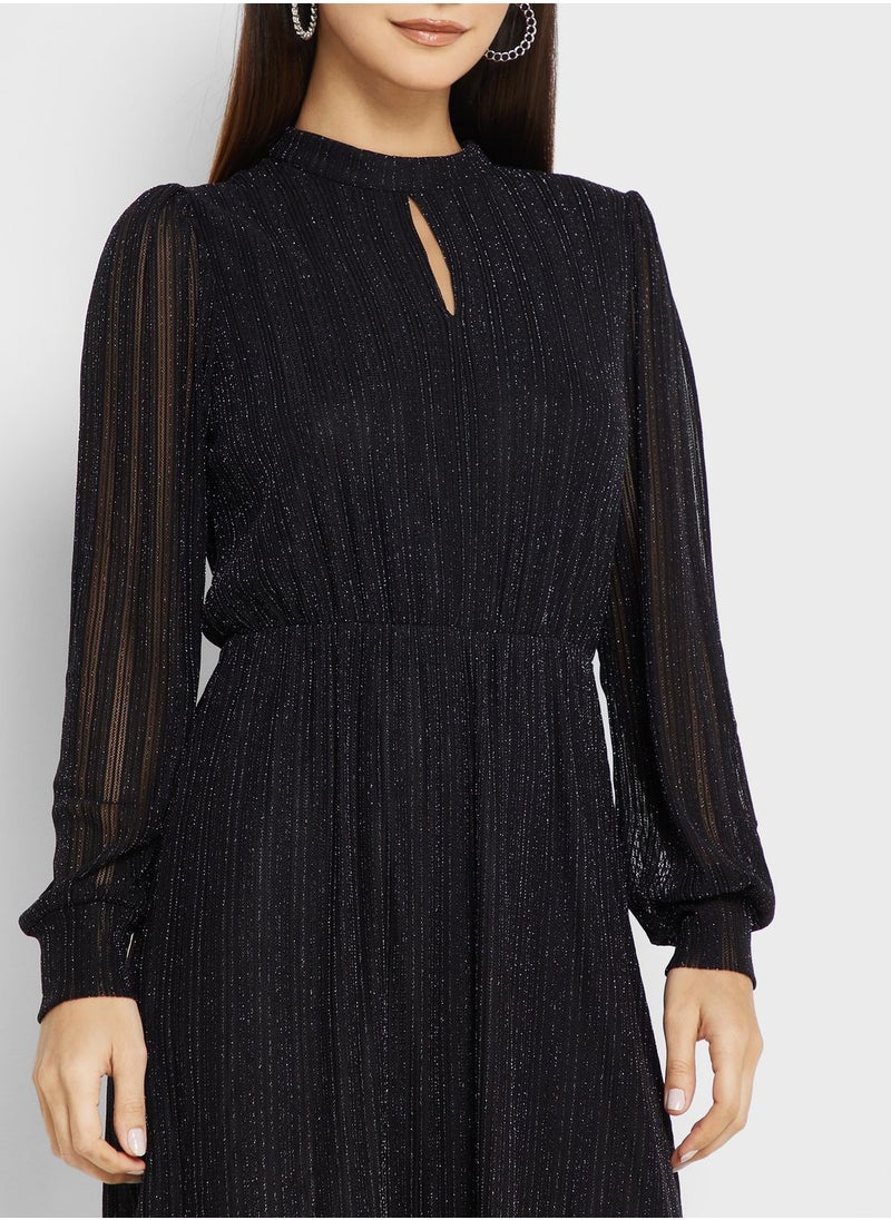 Jacqueline de Yong - Key Hole Shimmer Dress - Image 1