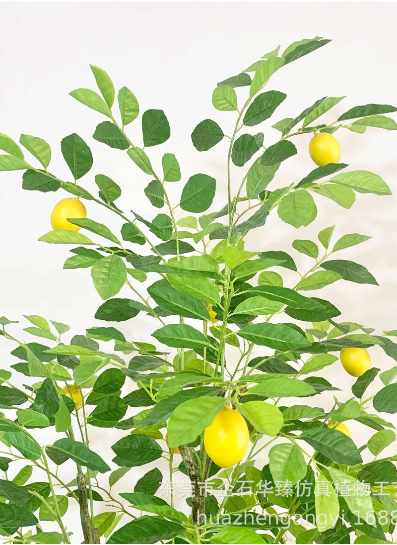 SINCHER - SINCHER Artificial lemon Trees Scandinavian style simulation lemon tree greenery floor potted plant 160cm simulation lemon tree ornaments home fake tree living room decoration greenery (160CM) - Image 1