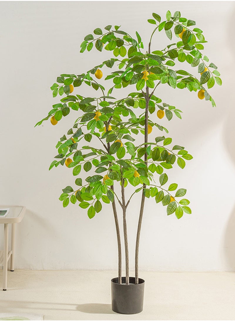 SINCHER - SINCHER Artificial lemon Trees Scandinavian style simulation lemon tree greenery floor potted plant 160cm simulation lemon tree ornaments home fake tree living room decoration greenery (160CM) - Image 1
