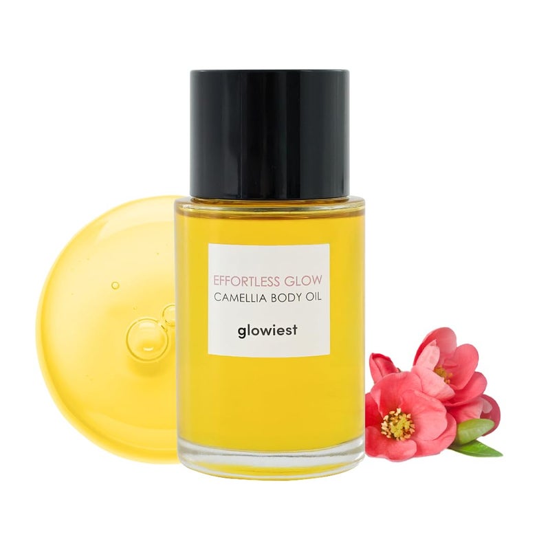 glowiest Effortless Glow Camellia Body Oil AntiAging Antioxidant Formula with Camellia Japonica Hazelnut Castor Oils Lightweight FastAbsorbing Deep Moisture 100ml - Image 1