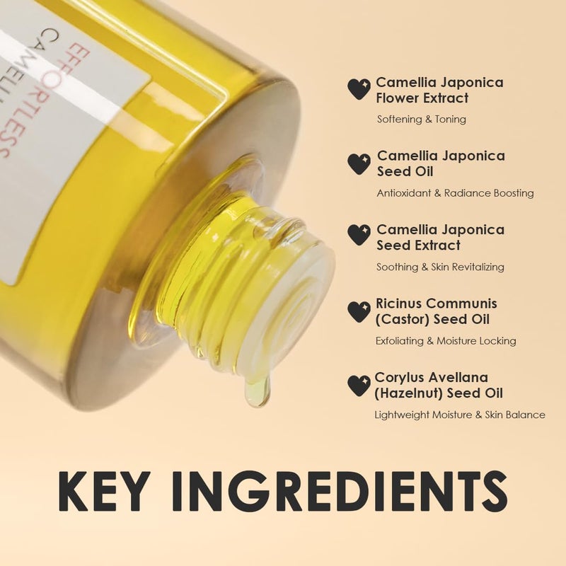 glowiest Effortless Glow Camellia Body Oil AntiAging Antioxidant Formula with Camellia Japonica Hazelnut Castor Oils Lightweight FastAbsorbing Deep Moisture 100ml - Image 3